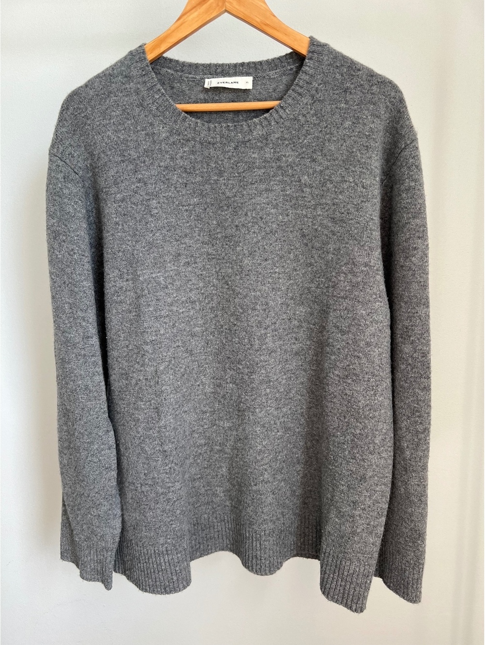Everlane Men’s XL Gray Crewneck Sweater Long Sleeve Pullover Minimalist